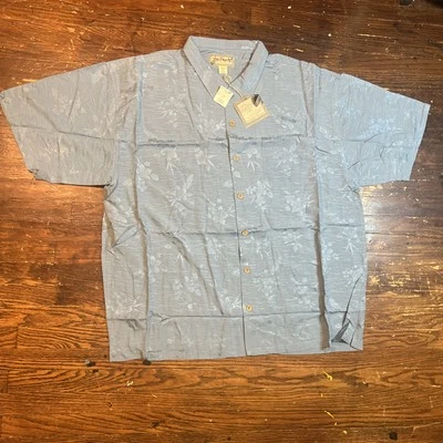 NUEVO CON ETIQUETAS Camisa de Seda Big Dogs Resort Wear Flores Estampado Hawaiano Con Botones Talla 3XL Foto 1 de 4