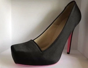 New Alexander Mcqueen $695 High Heel Black Satin Square Toe Shoes Pumps Size 8.5 - Picture 1 of 9