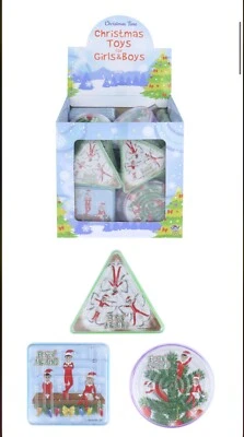 3 CHRISTMAS PUZZLE PINBALL MAZES KIDS STOCKING FILLERS BOYS GIRLS PARTY BAGS TOY - Image 1 of 3
