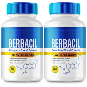 (2 Pack) Berbacil Capsules to Support Healthy Blood Sugar and Pressure Levels - Picture 1 of 3