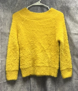 Charlotte Russe Size XS Mock Neck Fuzzy Sweater Gold Color Soft And Stretchy - Picture 1 of 10