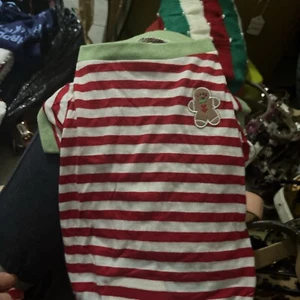 Dog Top Tshirt Sweater M Gingerbread Stripes Hip Doggie - Picture 1 of 4