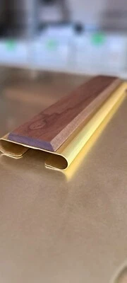 Aluminum w/ Walnut Wine Glass Rack 2 Pack Gold Under Cabinet Wine Glass Holder - Image 1 of 4