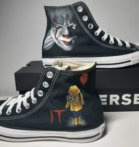 Converse AllStar alte nere It il pagliaccio scarpe decorate a mano unisex adulto - Bild 1 von 4
