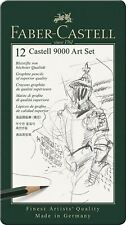 Faber Castell CASTELL 9000 Art Set Graphite Drawing Sketching Pencil 12 Tin Set