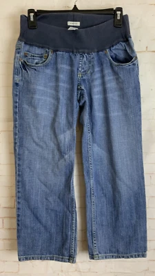 Old Navy Womens Maternity Stretch Knit Panel Wide Leg Denim Capri Pants Size S - Image 1 of 2