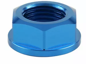 Suzuki RM250 2004-VORWÄRTS HINTERACHSE SPINDEL FLANSCHMUTTER ALU BLAU - Bild 1 von 11