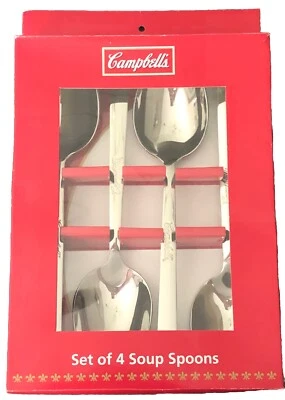 Campbells Soup Spoon Set Of 4 Engraved Logo 2013 Cozy Warm Chili Winter Gift - Image 1 of 4
