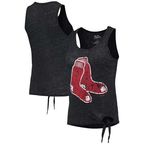 Women's Majestic Threads Navy Boston Red Sox Scoop Neck Racerback Side Tie Cover