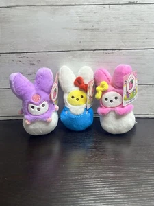 2025 PEEPS Strawberry Scented HELLO KITTY BLUE + PINK+ KUROMI LOT 3 Plush 6" NEW - Picture 1 of 11