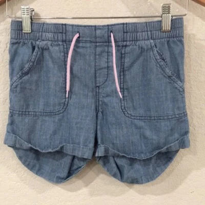 Pantalones Cortos Old Navy Niñas Talla L 10/12 Azul Denim Cambray Pull On Puños 100% Algodón Foto 1 de 4