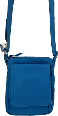 VERA BRADLEY RFID MINI HIPSTER ALGODÓN BANDOLERA AZUL ASTER PEQUEÑO MONEDERO NUEVO Foto 1 de 4