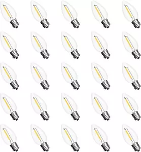 C7 LED Night Light Bulbs Replacement E12 Candelabra Base Village Bulbs 25 Pack - Picture 1 of 9