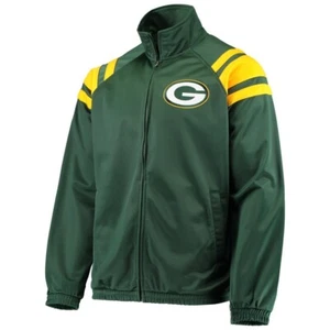 NFL Men’s Green Bay Packers Full Zip Raglan Track Jacket Medium M Football - Picture 1 of 10