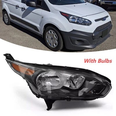 Faro delantero lado pasajero para Ford Transit Connect 2014-2018 negro Foto 1 de 4