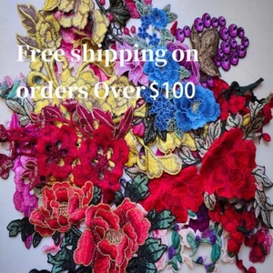 More Than 30 Pieces Colorful Flower Applique Bulk Lot Sewing Crafting - Picture 1 of 4