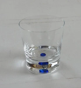 Modern Orrefors Sweden Intermezzo Blue Double Old Fashioned Glass Suspended - Picture 1 of 7