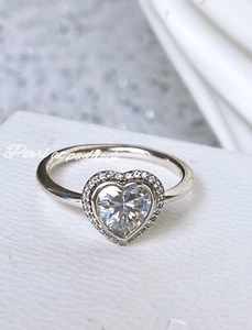 Authentic Pandora Sparkling Heart Cz Ring With Gift  Box 52 Size 6  Love - Picture 1 of 1