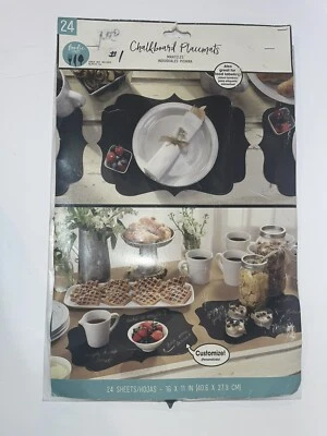 NIP Amscon Foodie Finds 24 Pcs Chalkboard Placemats Customize 16” X 11” - Image 1 of 4