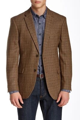 Tommy Hilfiger Ethan Brown Guncheck Two Button Notch Lapel Wool Blazer size R42 - Image 1 of 4