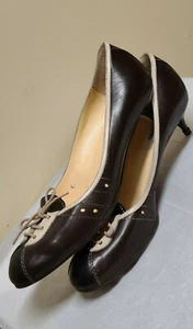 Moschino brown pumps with white accent, size EURO 40 ( US  9.5 M) - Picture 1 of 7