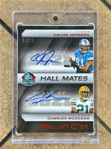 Calvin Johnson Charles Woodson 2025 Panini Black Dual Hall Mates Auto /15 - Picture 1 of 2