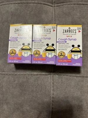 3 Zarbee's Baby Cough Syrup + Immune w/ dark Honey & Zinc (2oz Each) Free Ship - Image 1 of 3