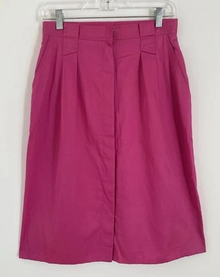Falda vintage años 80 Christian Dior separados rosa fucsia algodón línea A talla S/M Foto 1 de 4