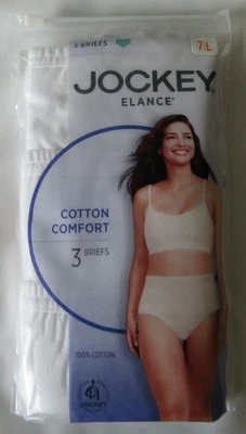 Jockey Elance 100% Cotton Brief Underwear - Women's Size 7 - 3 Pack - New - Image 1 of 4