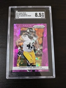 Troy Polamalu 2013 Panini Prizm Football Card Purple Ice /40 NFL SGC 8.5 - Picture 1 of 6