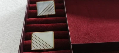 Manschettenknöpfe, goldfarben - Perlmutt - Vintage - Bild 1 von 3