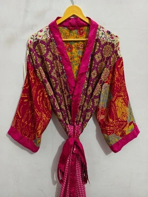 Túnica india suave albornoz sari de seda kimono para mujer ropa de playa, B-5335 Foto 1 de 4