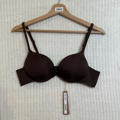 Skims Ultimate Push Up Plunge Bra Cocoa Brown Size 36A NWT $60 - Image 1 of 4