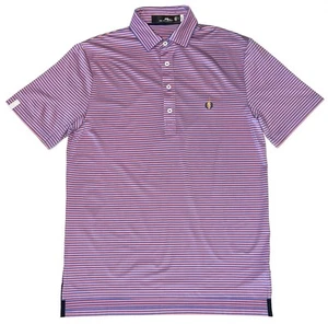 New Ralph Lauren RLX The Bear's Club (Nicklaus) Blue & Pink Stripe Polo Shirt S - Picture 1 of 6