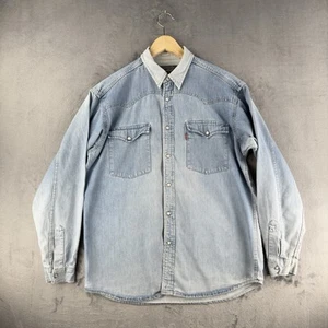 Vintage Levis Pearl Snap Jeanshemd Blau Herren M Celebrating The 501 Line Western - Bild 1 von 13
