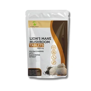 Lion’s Mane Mushroom 2000mg Polysaccharides with Black Pepper Extract 60 Tablets - Picture 1 of 1