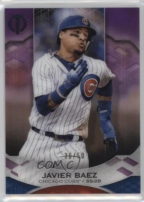2019 Topps Tribute Purple /50 Javier Baez #38 - Image 1 of 2