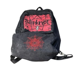 Slipknot Band Canvas Backpack Embroidered Goth 2011 Black Red Goth Scene 11”x18” - Picture 1 of 10
