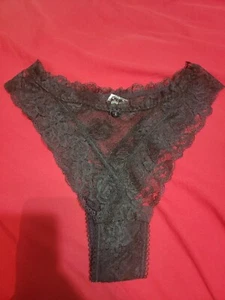 Rare Vtg 1990 LEJABY PARIS ODELIE Panties SIZE M/L Black Lace High leg & waist - Picture 1 of 6