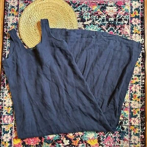 Michael Stars Sleeveless Linen Maxi Dress Womens Small Navy Blue - Picture 1 of 6
