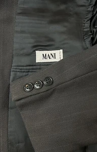 Mani Sport Coat Blazer Jacket Mens 38R Gray Herringbone [A-2135] - Picture 1 of 6