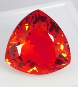 Large Orange Mexican Fire Opal 120+ Ct. Australian Trillion Cut Loose Gemstone - Picture 1 of 8