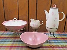 Vintage "Tickled Pink" Vernon Ware Plates & Bowls by Metlox