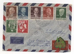 ALLEMAGNE Berlin Cover Sc #91-94, 153 & 154 plus Hambourg 1953 étiquette horticulture - Photo 1/2