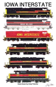 Iowa Interstate Locomotives 11"x17" Railroad Poster by Andy Fletcher signed - Picture 1 of 1