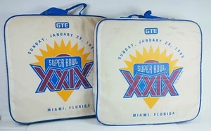 Vtg 2x Super Bowl XXIX 1995 Miami, FL Joe Robbie Stadium Square Seat Cushions - Picture 1 of 6