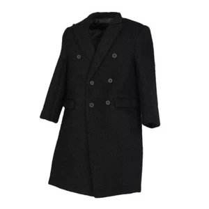 Black 1/6 Suit Mini Long Sleeved Coat for 12'' Figure Dolls Outer Jacket - Picture 1 of 11