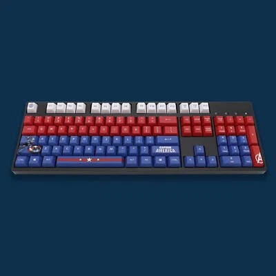 Captain America Cherry Keyboard MX Keycaps PBT128 Keys Sublimation Keycap Gift - Image 1 of 4