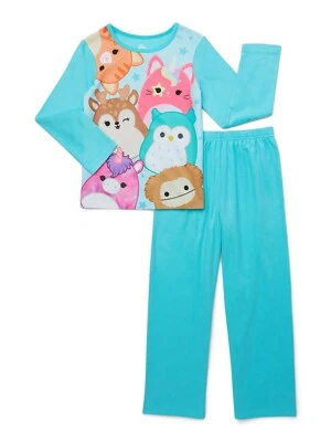 NEW SQUISHMALLOWS FLANNEL BLUE PAJAMAS 2-PC SET GIRLS SIZE 7/8 OR 10/12 NWT - Image 1 of 2