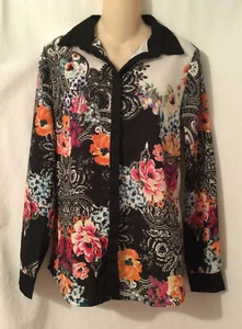 TOPSHOP Floral Print Button Up Blouse Size 6 - Picture 1 of 4